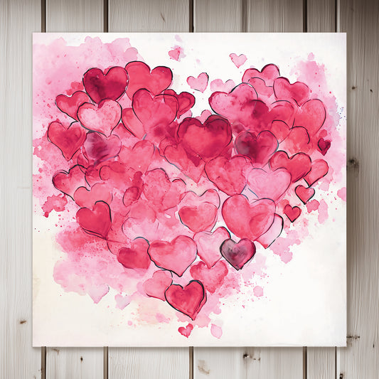 Valentine's Day Modern Heart Canvas Art | Romantic Wall Decor Sign