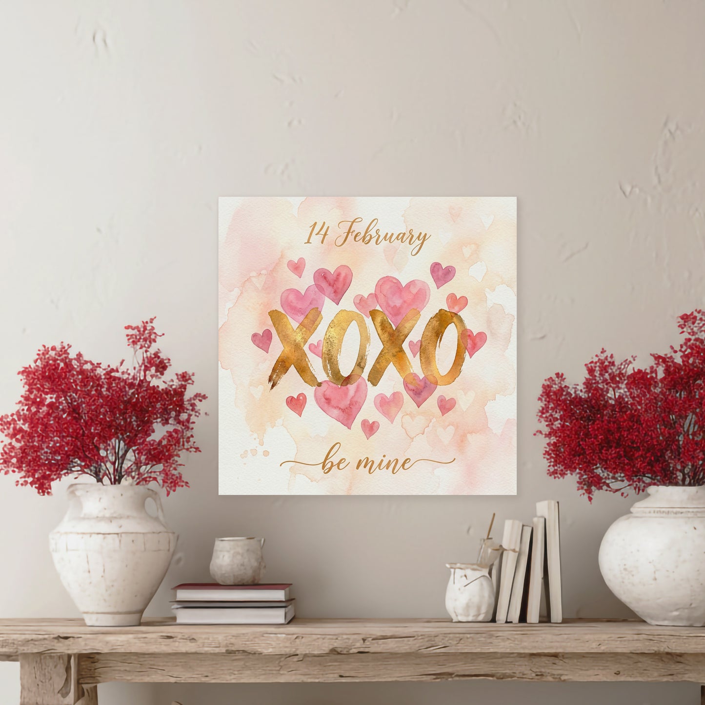 Valentine's XOXO Canvas Wall Art | Hugs & Kisses Decor