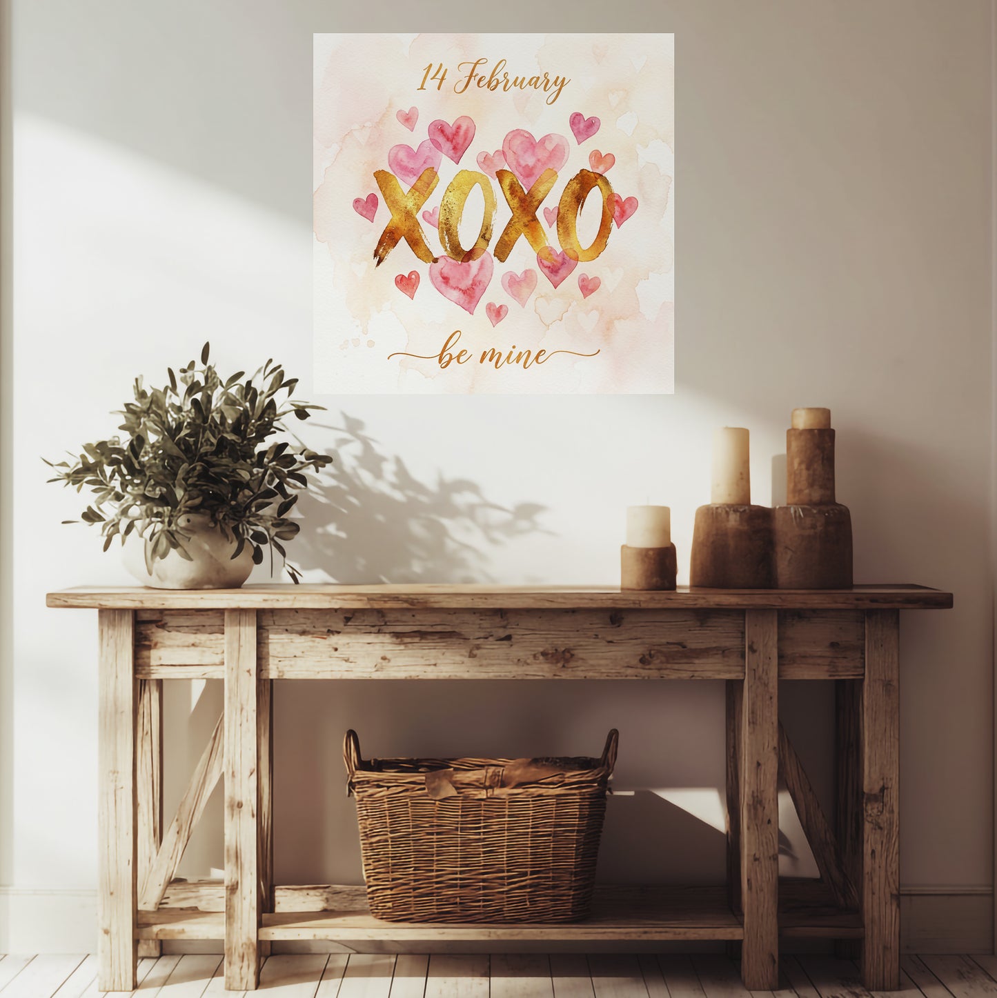 Valentine's XOXO Canvas Wall Art | Hugs & Kisses Decor