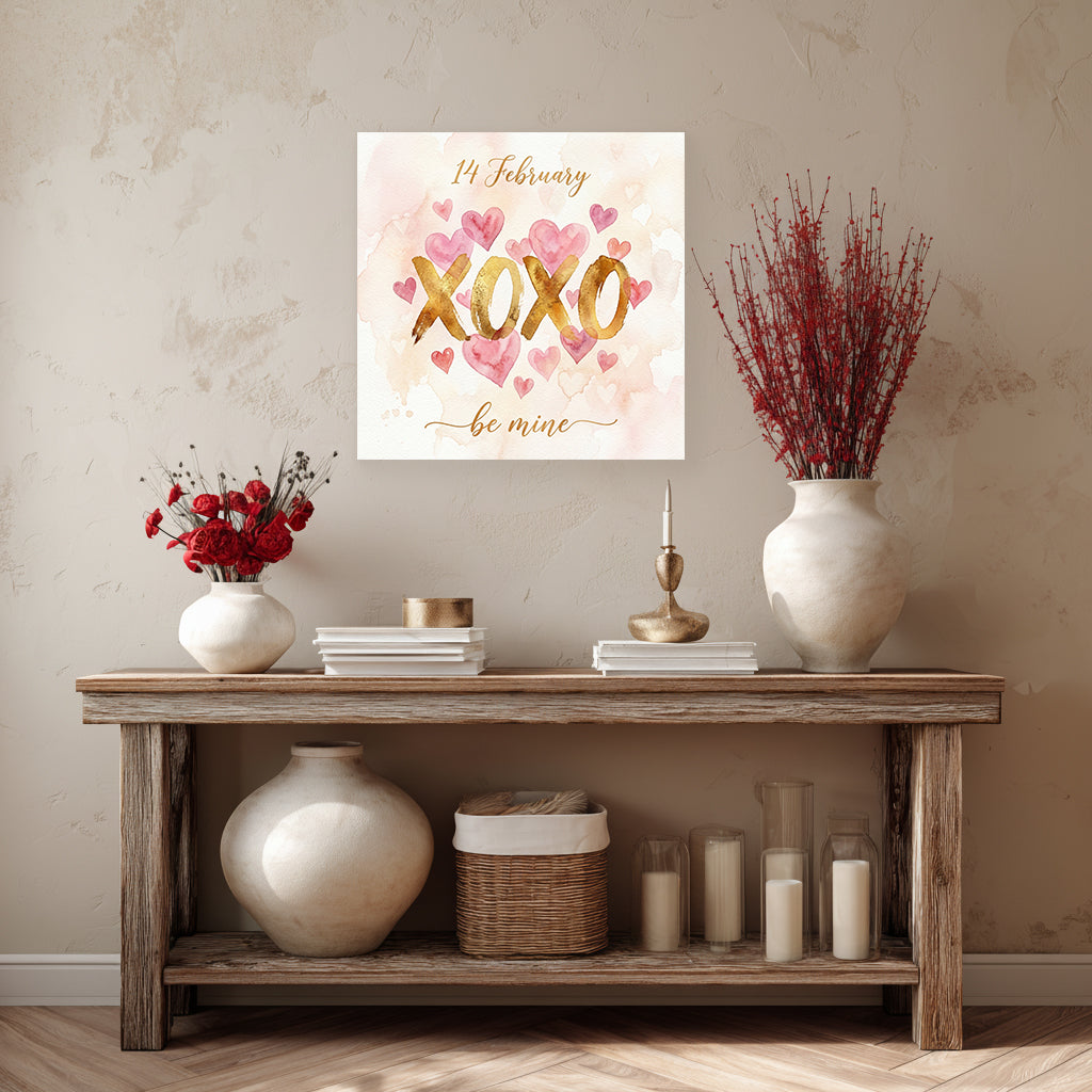 Valentine's XOXO Canvas Wall Art | Hugs & Kisses Decor
