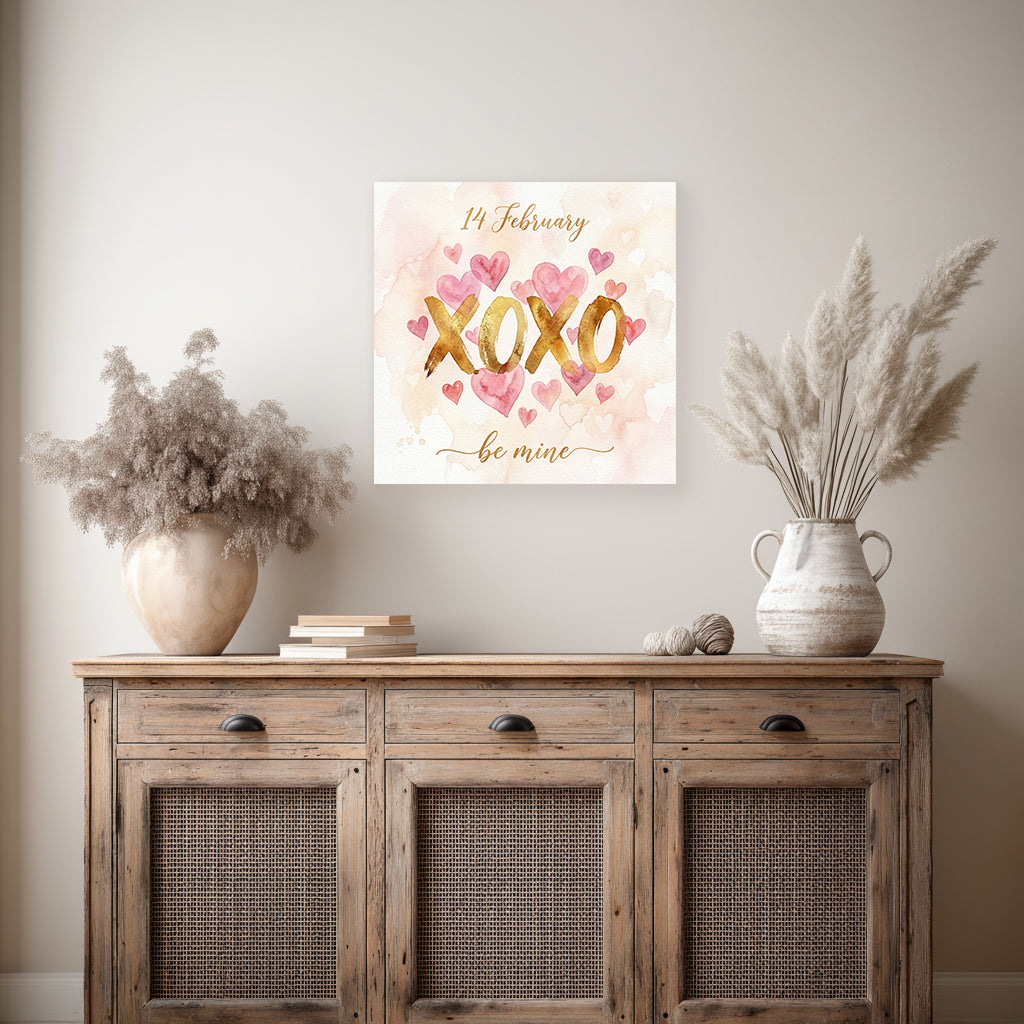 Valentine's XOXO Canvas Wall Art | Hugs & Kisses Decor