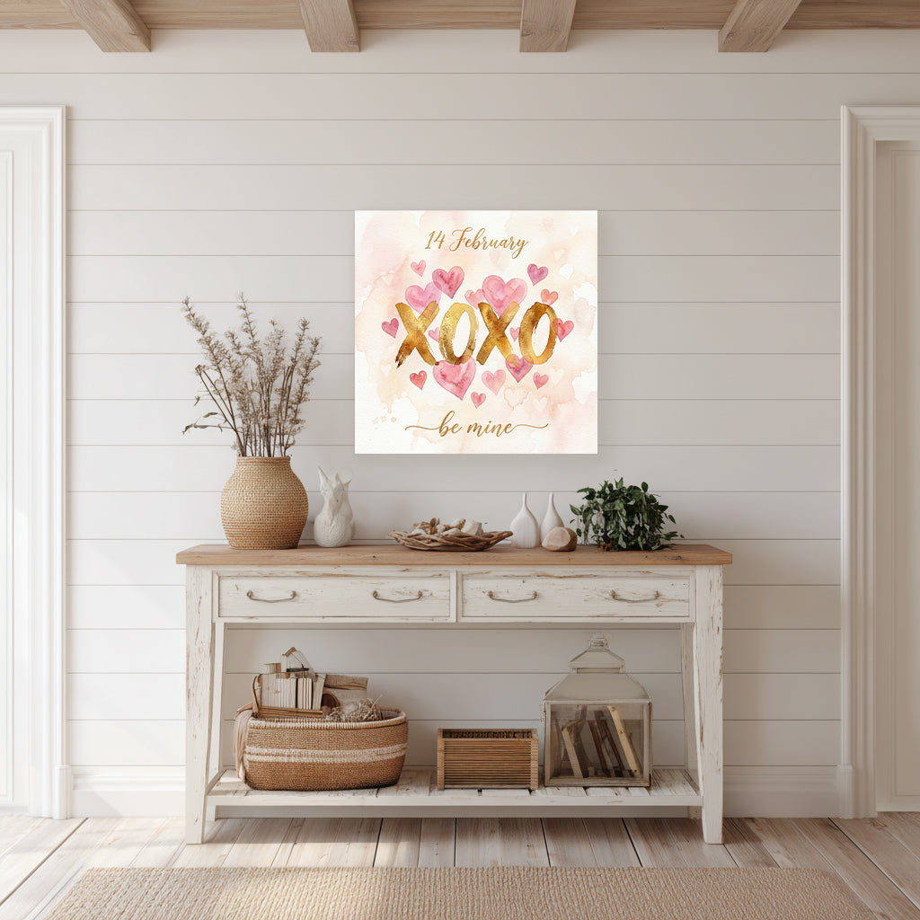 Valentine's XOXO Canvas Wall Art | Hugs & Kisses Decor