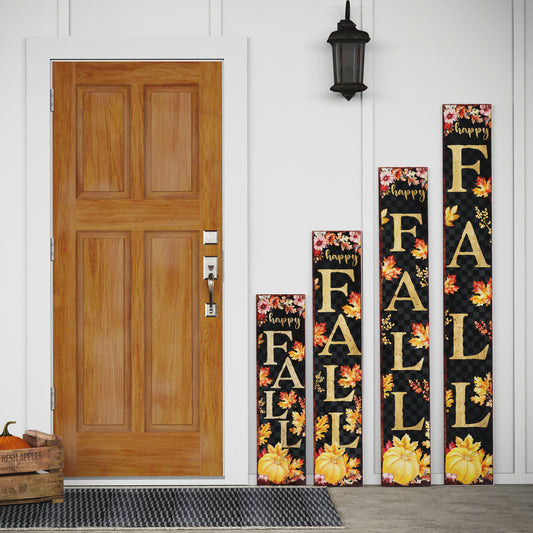 Fall Porch Sign - Front Porch Fall Welcome Sign with Vintage Autumn Decoration, Rustic Modern Farmhouse Entryway Porch Decor | Multiple Sizes