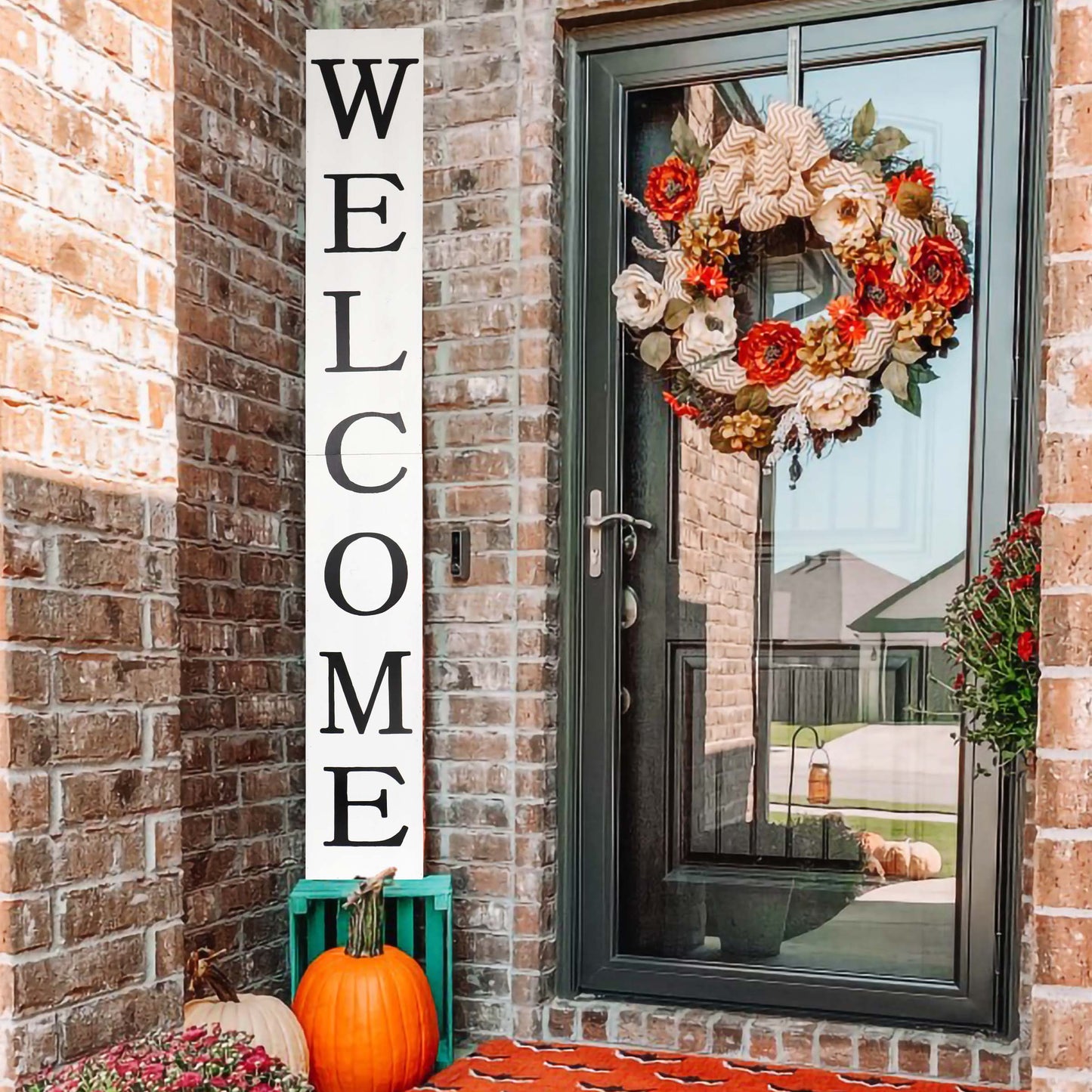 72in Rustic White Outdoor Welcome Sign - Elegant Decor for Front Door, Porch, and Entryway