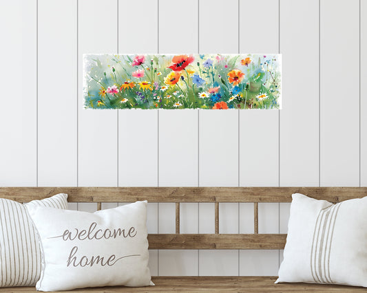 32-in Spring Watercolor Wildflower Wall Sign | Perfect for Living Room, Entryway, Mantle, Kitchen, Porch, Home Decor