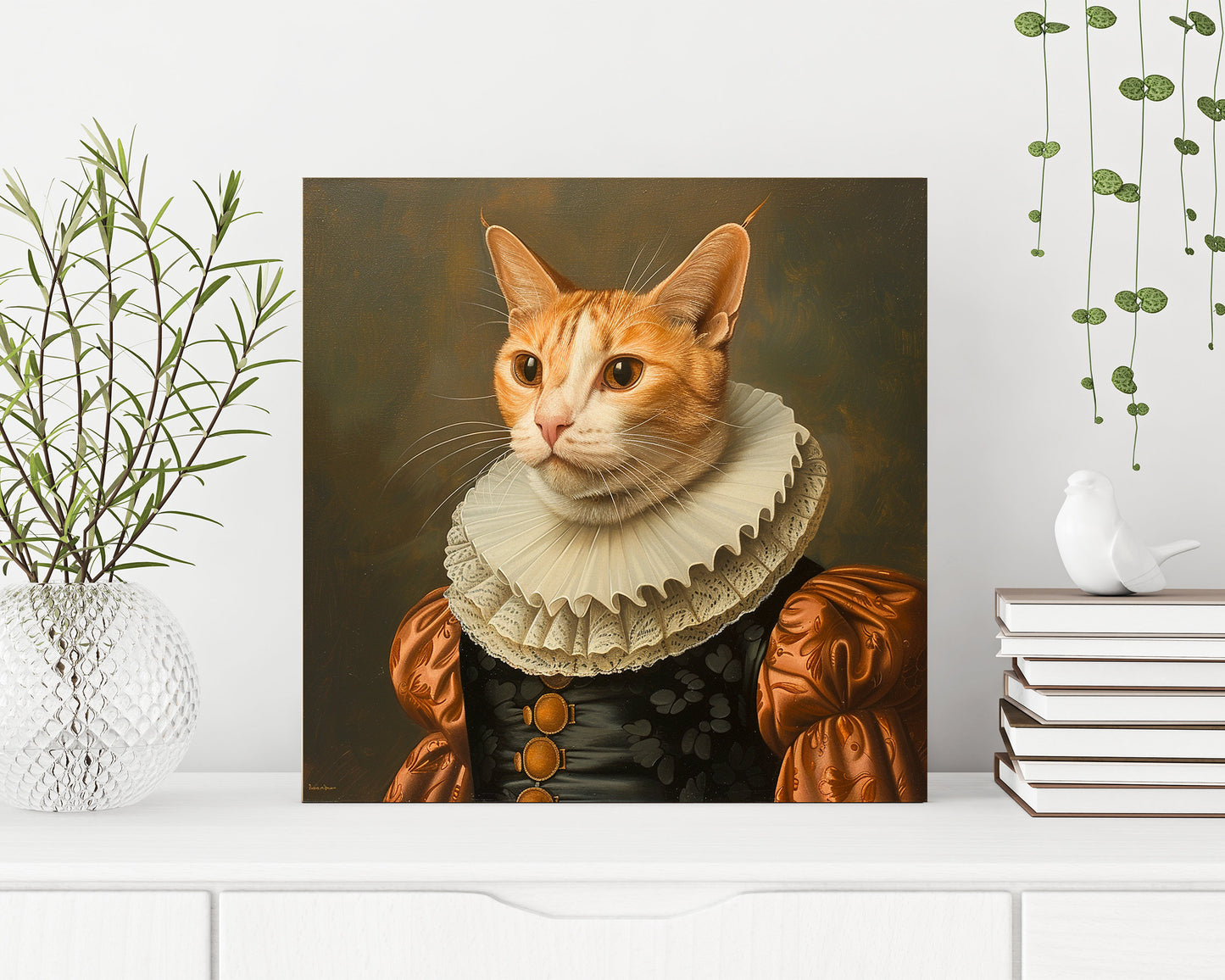 Personalized Pet Portrait Canvas Painting- Royal Pet King Portrait, Printable Digital Art, Renaissance Dog Portrait from Photo, Remembrance Design