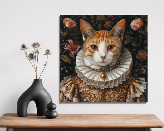 Personalized Pet Portrait Canvas Painting- Royal Pet King Portrait, Printable Digital Art, Renaissance Dog Portrait from Photo, Remembrance Design