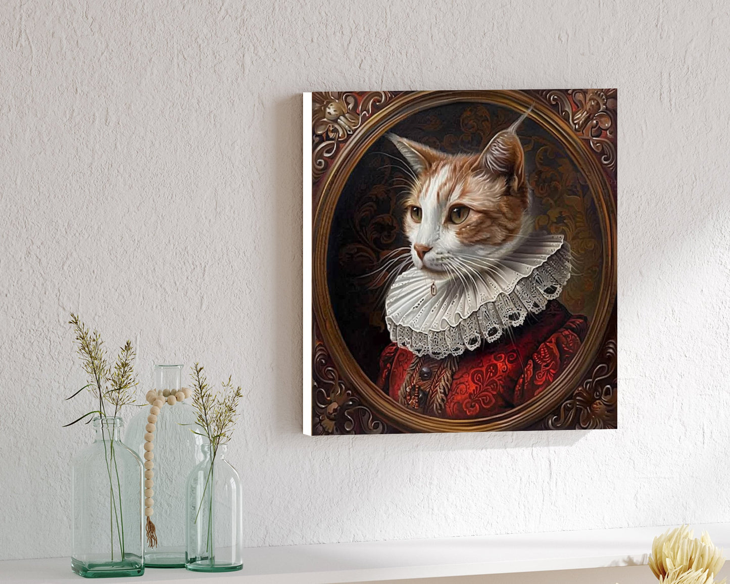 Personalized Pet Portrait Canvas Painting- Royal Pet King Portrait, Printable Digital Art, Renaissance Dog Portrait from Photo, Remembrance Design