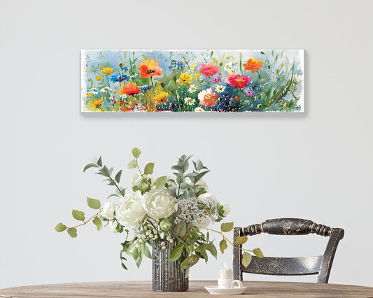 32in Spring Watercolor Wildflower Wall Sign | Perfect for Living Room, Entryway, Mantle, Kitchen, Porch, Wall Decor