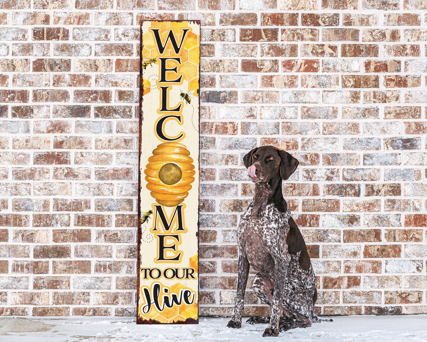 48in "Welcome to Our Hive" Summer Porch Sign | Bee-Themed Home Decor | Perfect for Living Room, Entryway, Mantle, Porch, Front Door