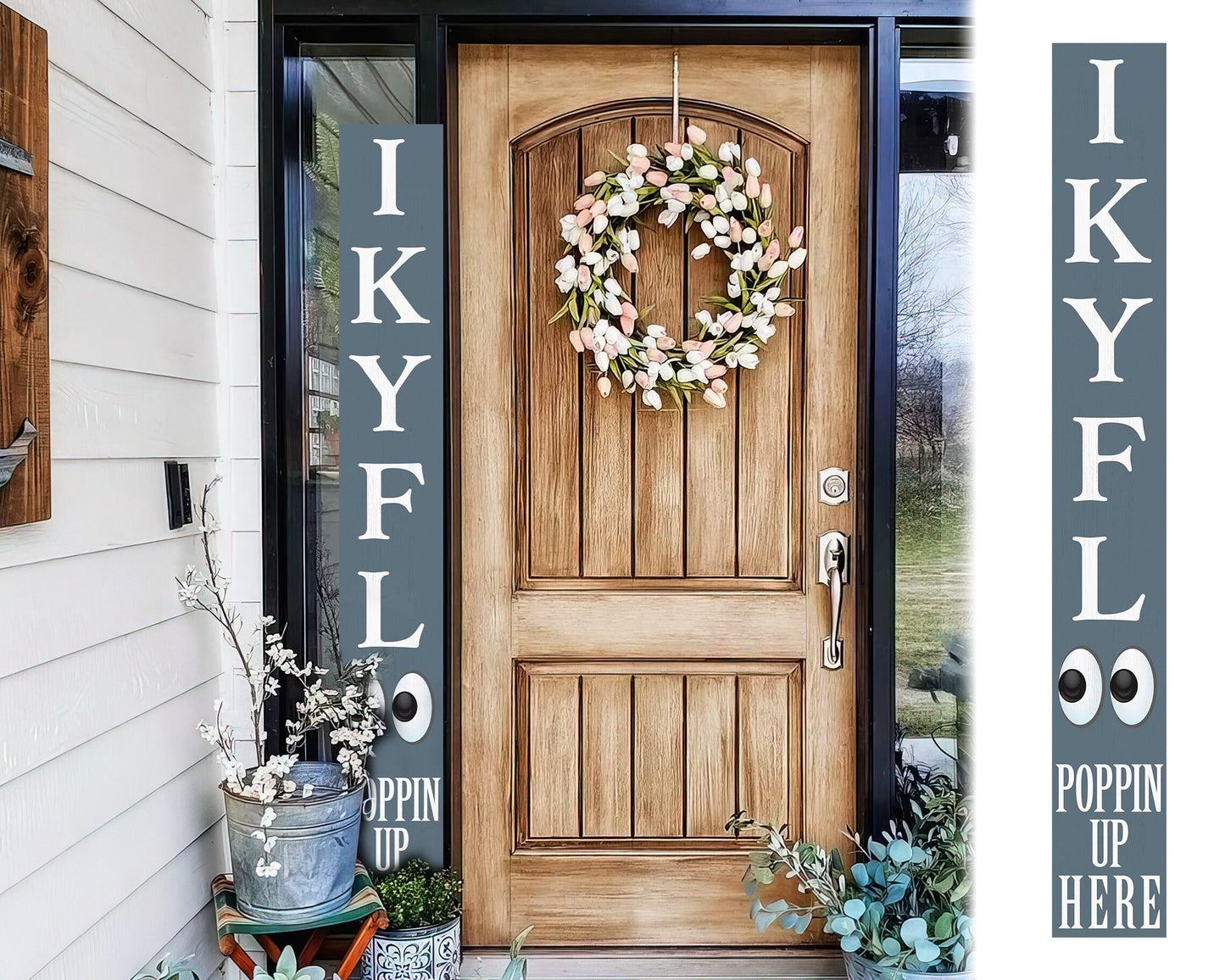 72-Inch Everyday Humor IKYFL Porch Sign | Rustic Farmhouse Outdoor Entryway Display | Front Door Wall Decor | Gray