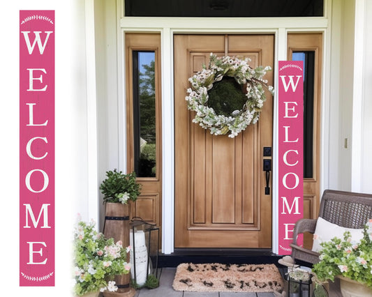 72-inch Honeysuckle Outdoor Welcome Sign | Rustic Front Door Sign | Foldable and Portable | UV Protected and Sealed