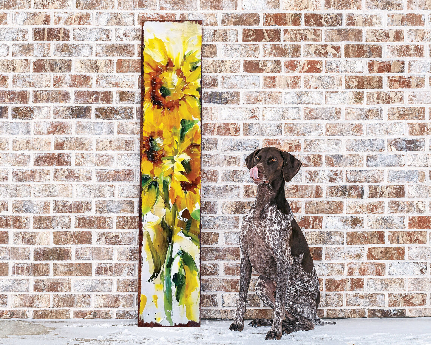 48-inch Summer Oil Sunflower Wooden Porch Sign | Rustic Farmhouse Decor for Door, Wall, Outdoor Entryway Decorative | UV Protected & Sealed