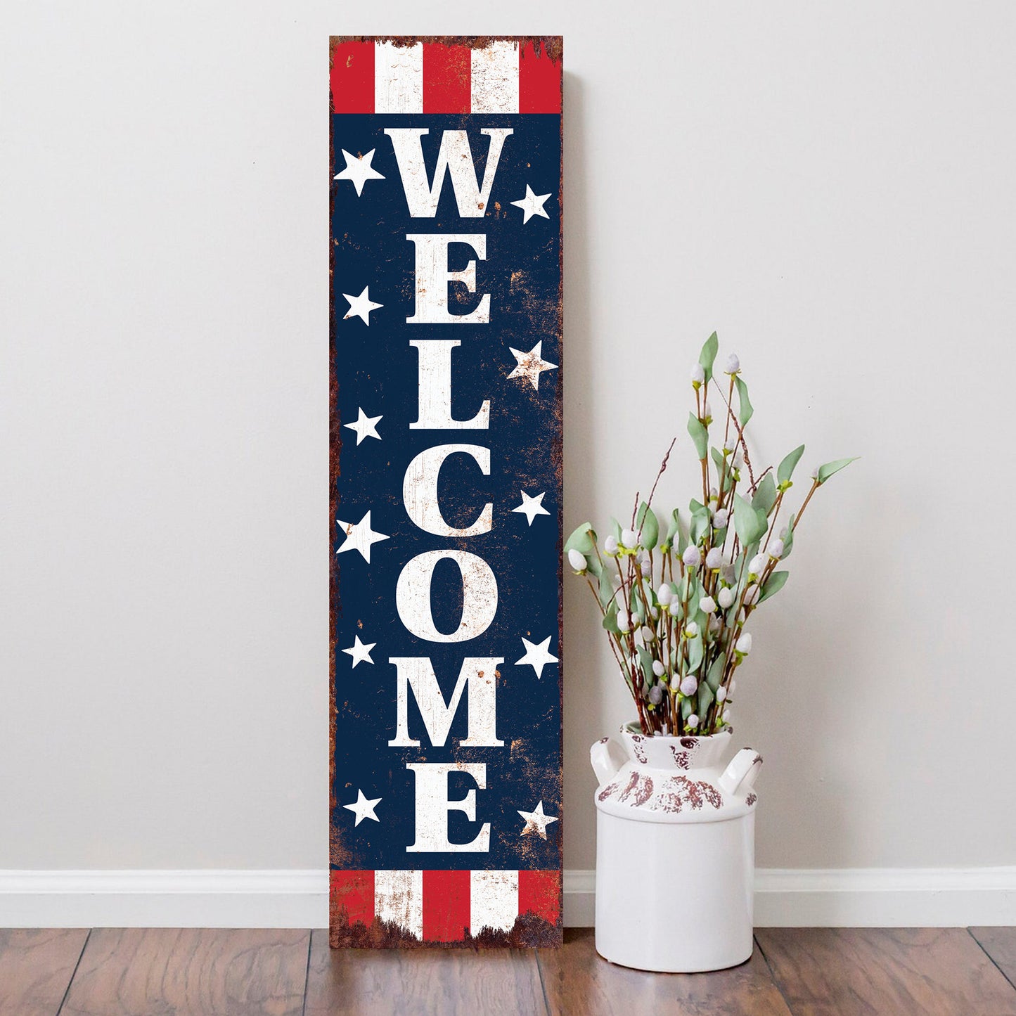 36in 4th of July Porch Sign - Rustic Farmhouse Decor - UV Protected, Reversible - Ideal for Door, Wall, Outdoor Entryway