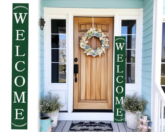 72in Jungle Green Outdoor Welcome Sign | Rustic Welcome Sign | Front Door, Entryway Decor | Foldable and Portable | UV Protected & Sealed