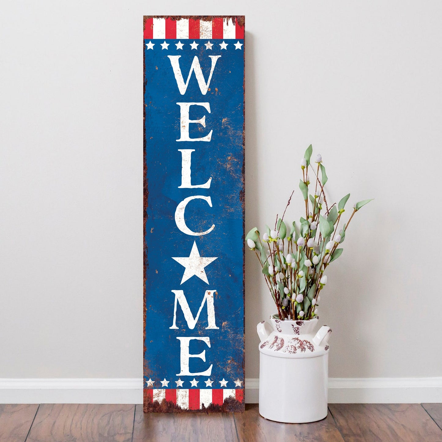 36in 4th of July Porch Sign - Rustic Farmhouse Decor - UV Protected, Reversible - Ideal for Door, Wall, Outdoor Entryway, Mantel