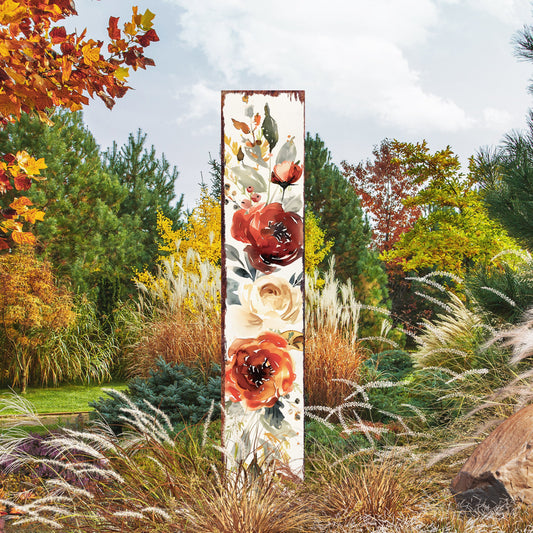 42in Fall Garden Stake - Watercolor Boho Floral Bouquet Decor - Ideal for Outdoor Decor, Yard Art, and Garden Decorations