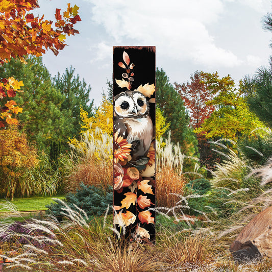 42-inch Fall Garden Stake | Watercolor Baby Owl | Perfect for Outdoor Decor | Yard Art | and Garden Decoration , Autumn Garden Accent