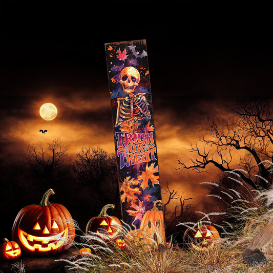 42-inch Trick or Treat Watercolor Skeleton Garden Stake | Halloween Decor - Perfect for Outdoor Decor on Patio and Lawn Decor