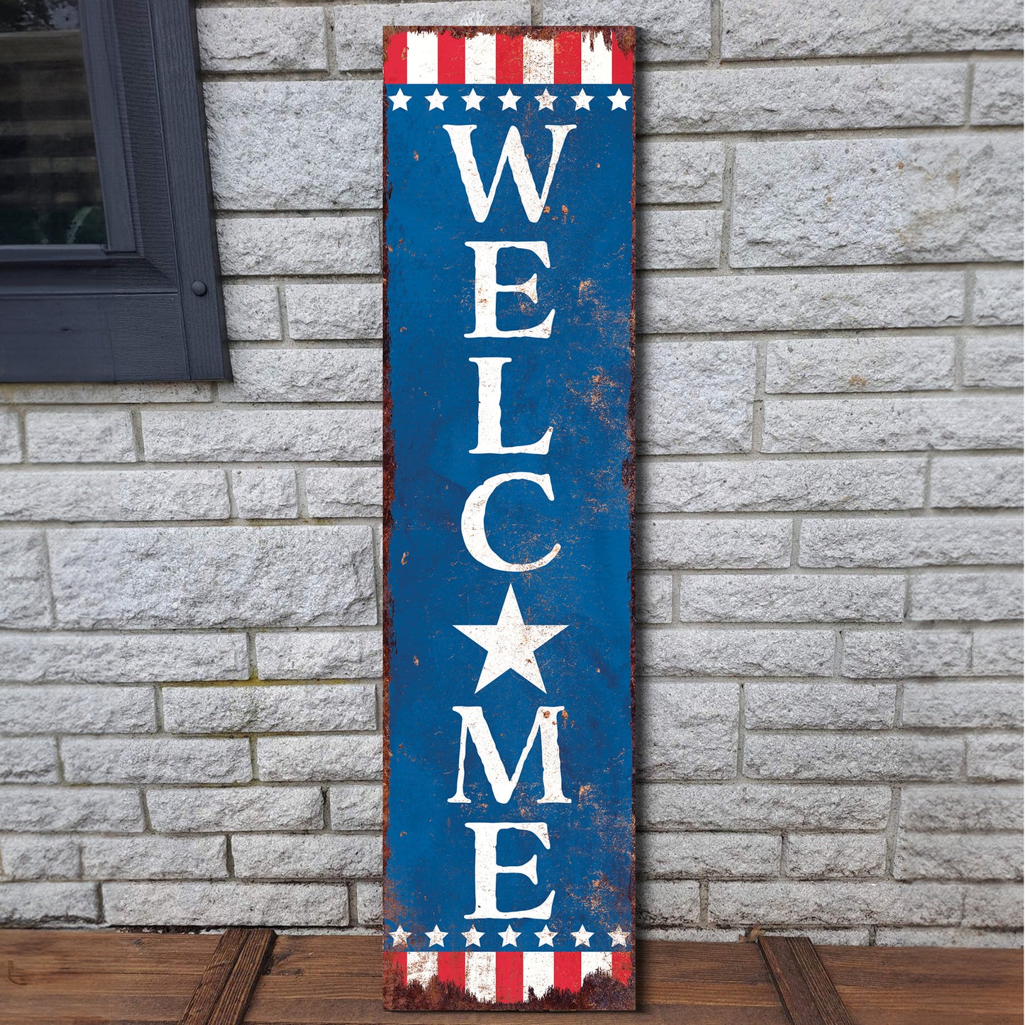 36in 4th of July Porch Sign - Rustic Farmhouse Decor - UV Protected, Reversible - Ideal for Door, Wall, Outdoor Entryway, Mantel