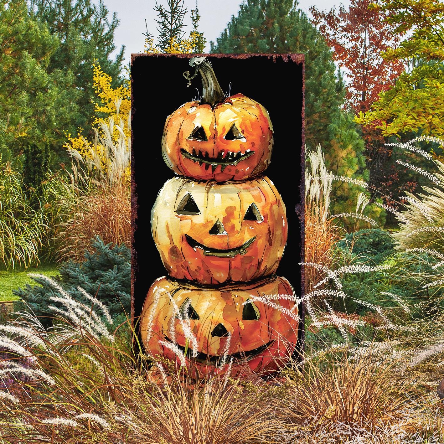 30-inch Halloween Jack O_ Lantern Garden Stake |  Wooden Halloween Decor | Halloween Sign | Halloween Yard Decor | Halloween Garden Decor |