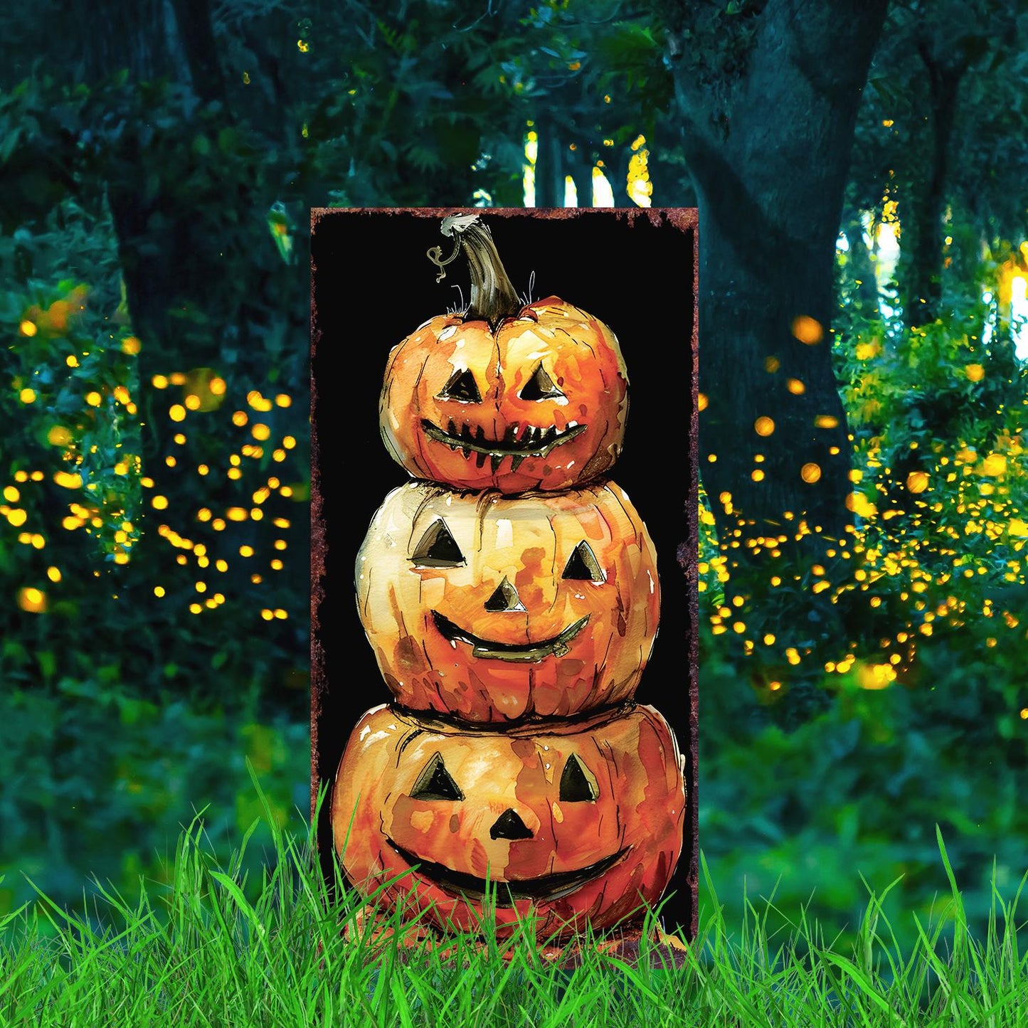 30-inch Halloween Jack O_ Lantern Garden Stake |  Wooden Halloween Decor | Halloween Sign | Halloween Yard Decor | Halloween Garden Decor |