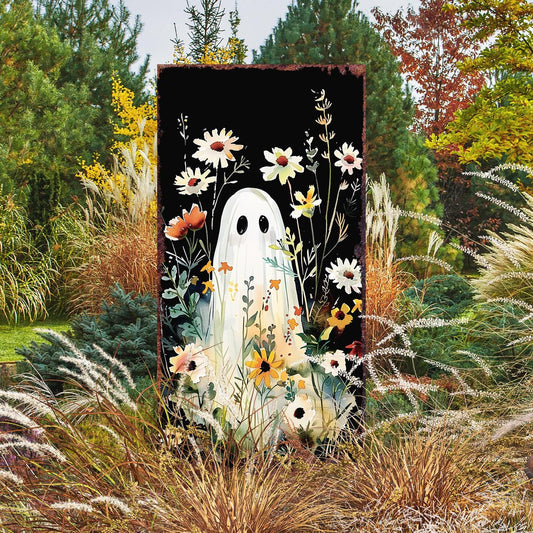 30-inch Halloween Ghost Garden Stake | Wooden Halloween Decor | Halloween Sign | Halloween Yard Decor | Halloween Watercolor Style Decor