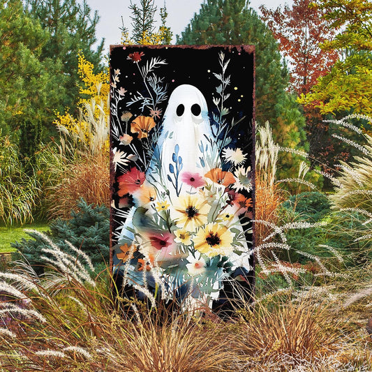 30in Halloween Ghost Garden Stake | Halloween Decor | Wooden Halloween Sign | Halloween Yard Decor | Halloween Watercolor Style Decor