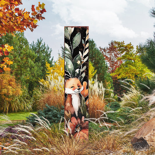 42-inch Fall Garden Stake - Watercolor Foxy | Perfect for Outdoor Decor | Yard Art and Garden Decoration | Autumn Garden Accent