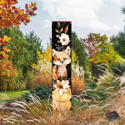 42-inch Fall Garden Stake - Watercolor Foxy - Perfect for Outdoor Decor - Yard Art and Garden Decoration | Autumn Garden Accent