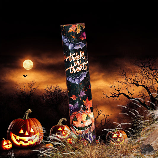 42-inch Trick or Treat Watercolor Pumpkin Garden Stake | Halloween Decor - Perfect for Outdoor Decor on Patio and Lawn Decor