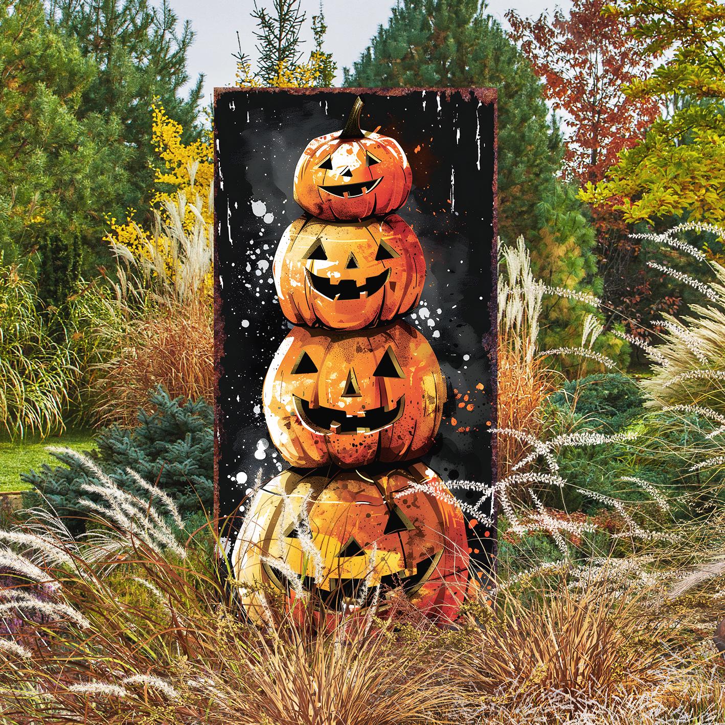 30-inch Halloween Jack O_ Lantern Garden Stake | Wooden Halloween Decor, Halloween Yard Decor, Halloween Garden Decor | Halloween Sign