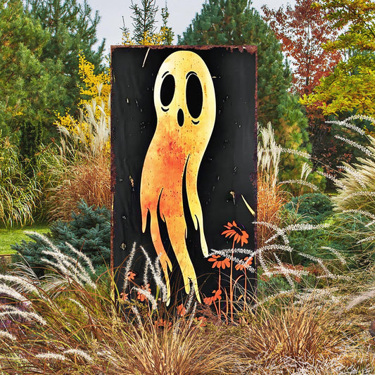 30-inch Halloween Ghost Garden Stake | Wooden Halloween Decor | Halloween Sign | Halloween Yard Decor | Halloween Retro Style Decor