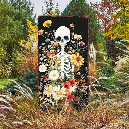 30inch Halloween Skeleton Garden Stake | Halloween Decor | Wooden Halloween Sign | Halloween Yard Decor | Halloween Watercolor Style Decor