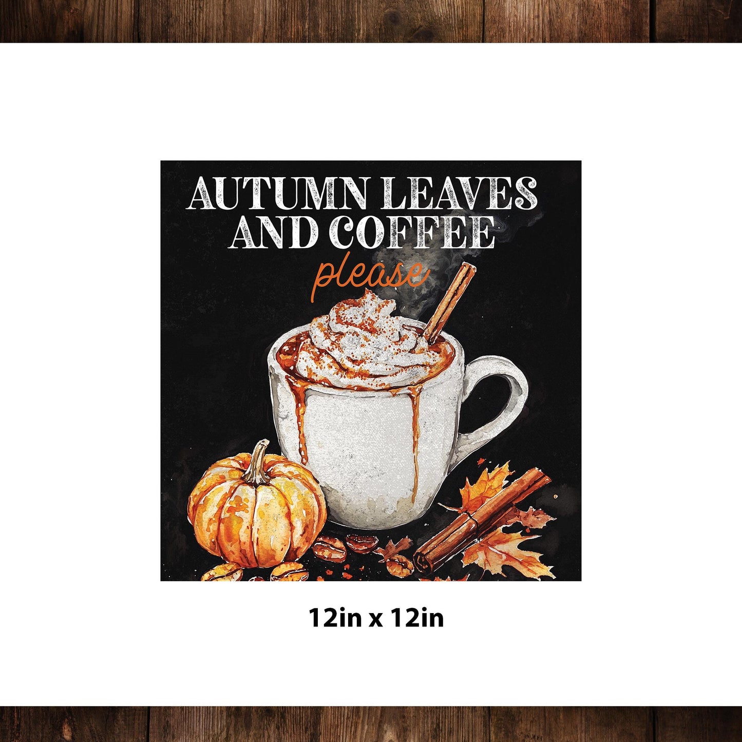 12in Fall Coffee Wall Canvas Sign | Fall Wall Decor for Mantel & Entryway | Harvest Autumn Wall Decoration | Fall Home Decor