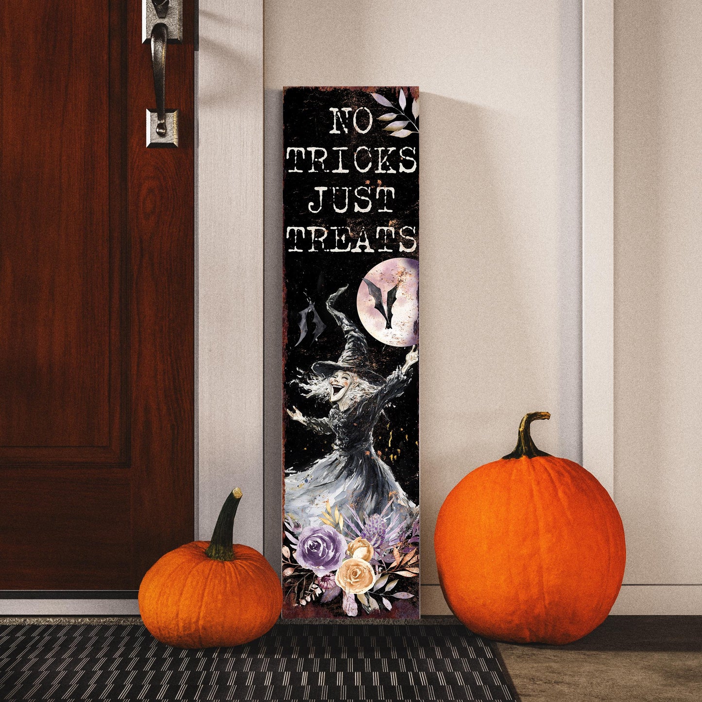 36in Halloween Witch Porch Sign - Rustic Farmhouse Entryway Decor, Halloween Front Door Board, Outdoor Porch Decor,Halloween Decoration