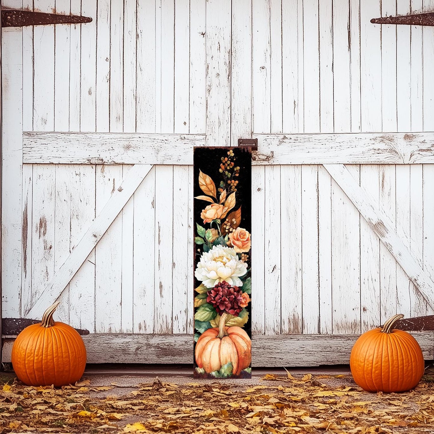 48in Fall Porch Sign - Front Porch Fall Plaque with Autumn Decoration | Entryway Fall Decor | Wood, UV Print | 48x12in