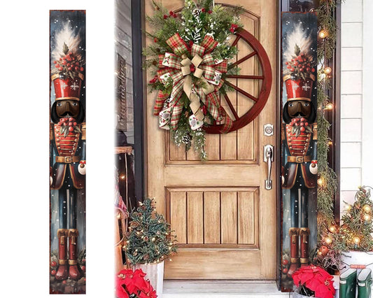 72in Nutcracker Soldier Christmas Sign for Front Porch | Vintage Christmas Decoration | Holiday Door Decor | Entryway Decor for Front Door