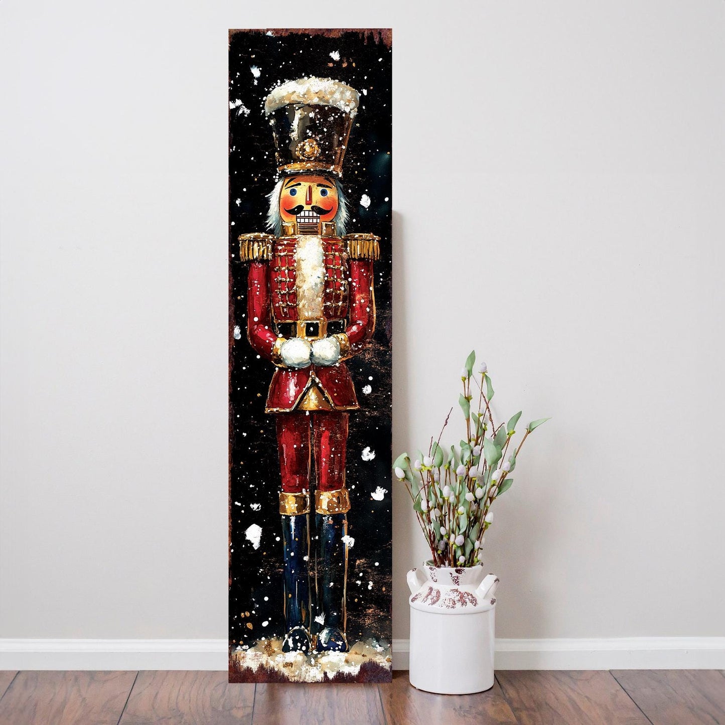 48-inch Christmas Red Nutcracker Porch Sign - Holiday Front Porch Plaque | Christmas Decoration | Christmas Entryway Decor | 48x12in