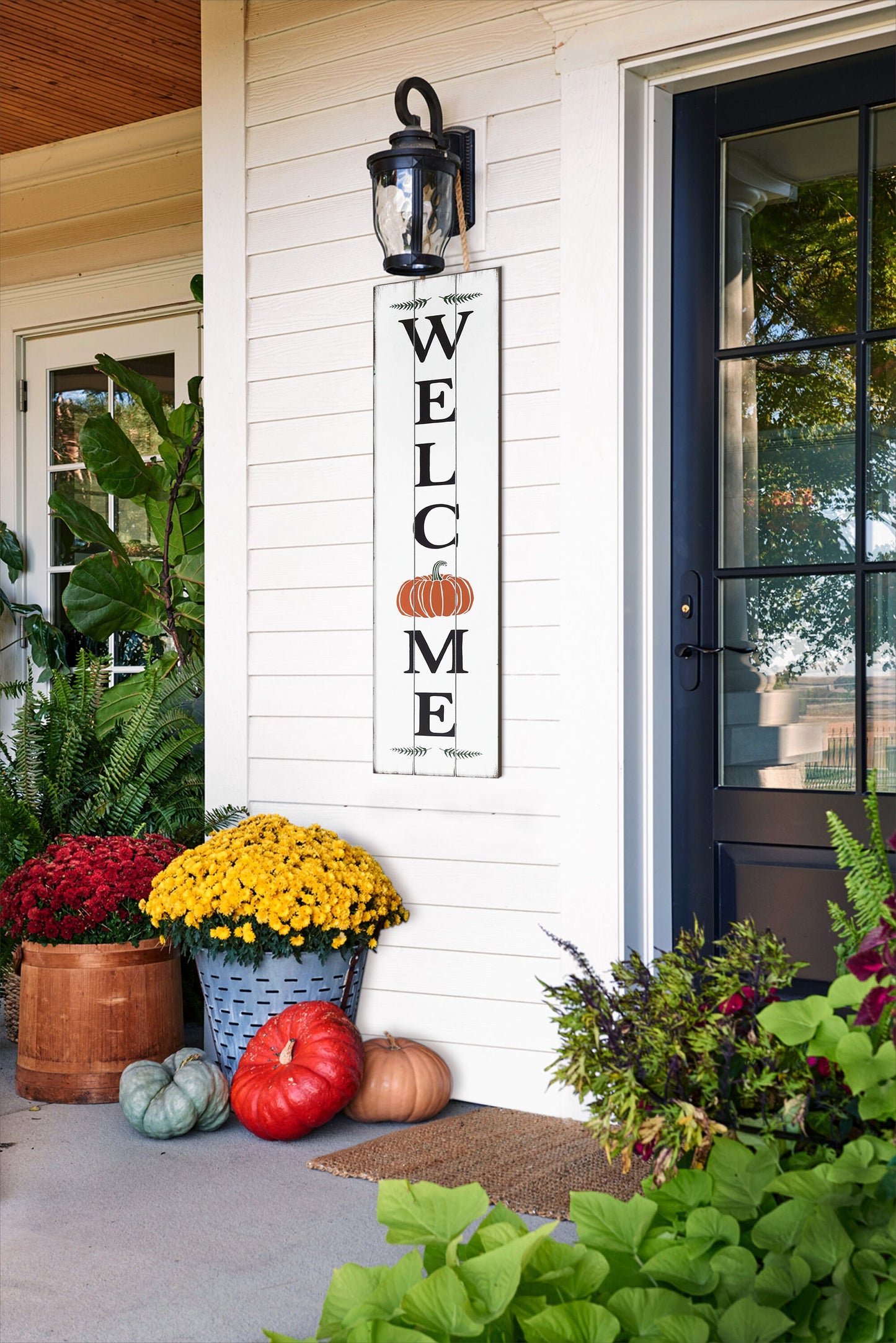 Fall Sign for Home Decor | Fall Welcome Sign for Front Door | Fall Welcome Sign | Reversible Vertical Porch Sign