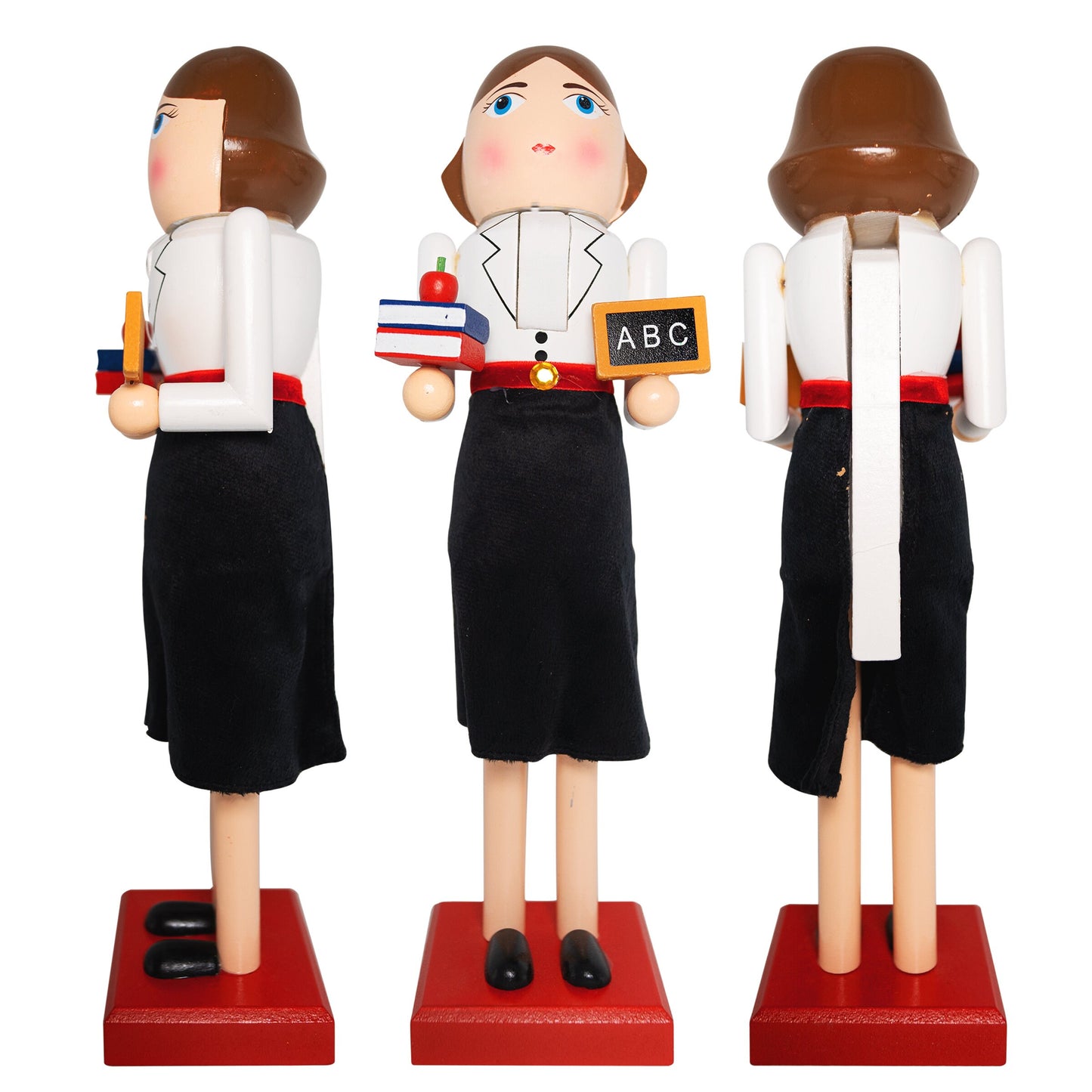 14-inch Wooden Nutcrackers Christmas Decoration Figures (Teacher Lady)