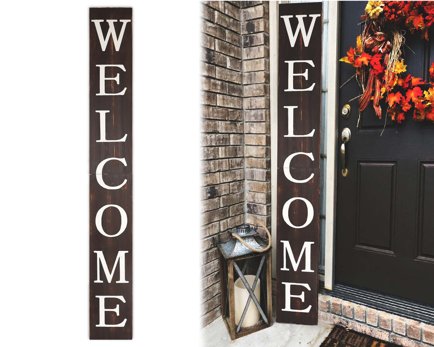 72in Outdoor Welcome Sign for Front Door, 6ft Brown Welcome Sign,Rustic Welcome Sign for Front Porch Decor