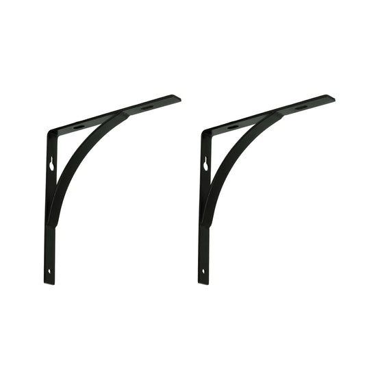 Foster Metal Slope Shelf Bracket, Wall Mounted Shelving Brackets for Rustic Decors, Set of 2  (Black)