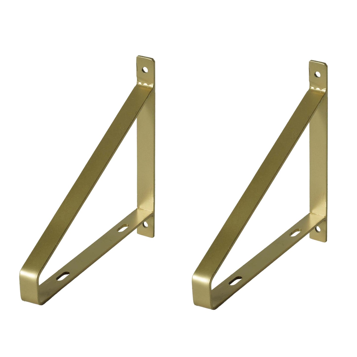 Foster Metal Wrap Shelf Bracket, Wall Mounted Shelving Brackets for Rustic Decors, Set of 2  (Gold)