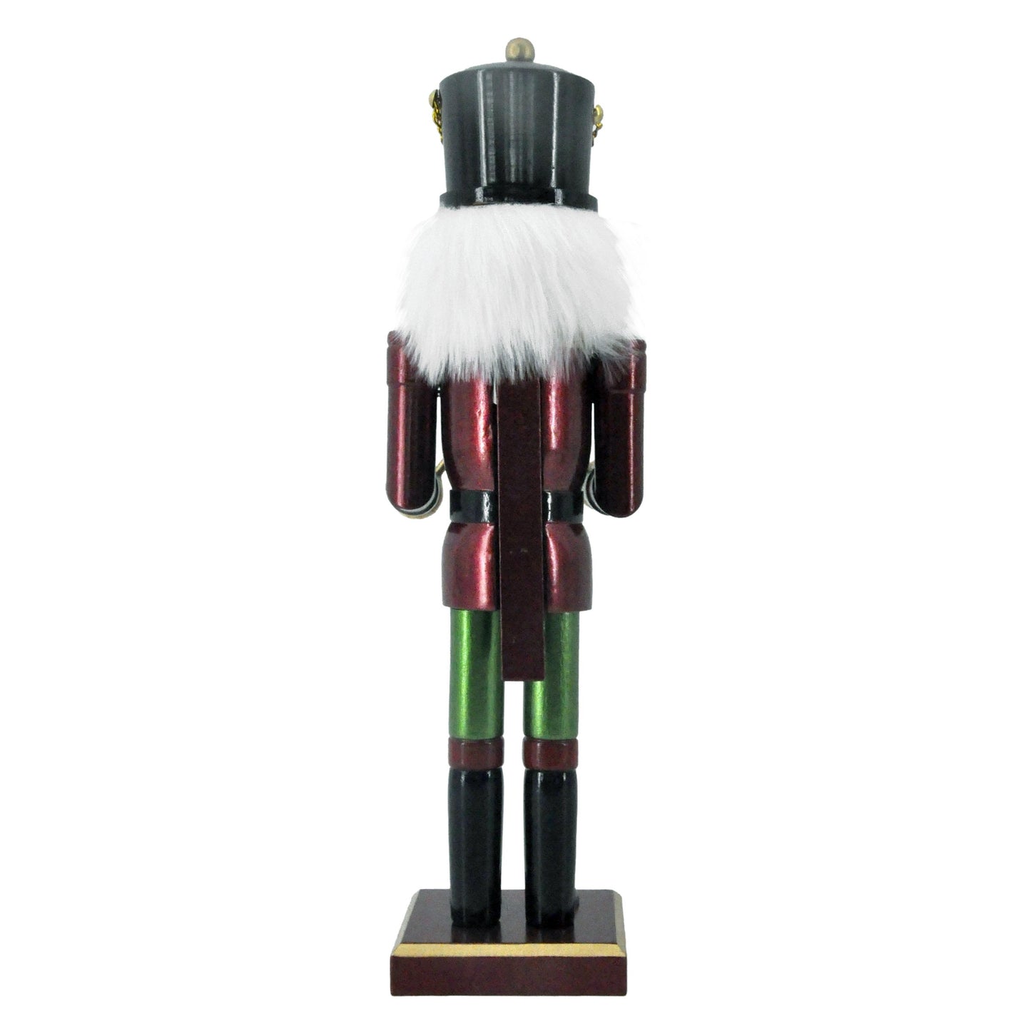 14in Drum Nutcracker Christmas Figurine | Festive Nutcracker Decoration with Elegant Drumstick | Burgundy & Green Nutcracker with Gold Accents | Holiday Decor for Home & Office