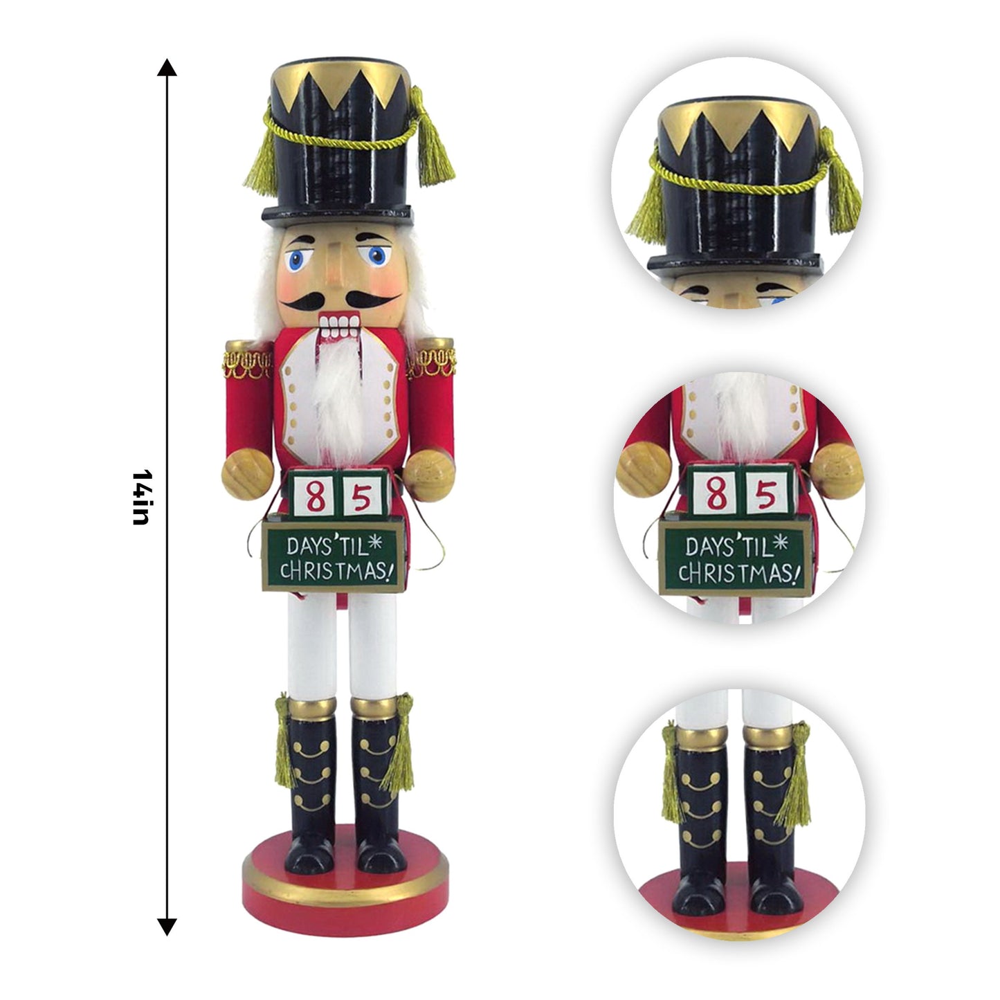 14-inch Wooden Nutcrackers Christmas Decoration Figures (Advent Calendar)