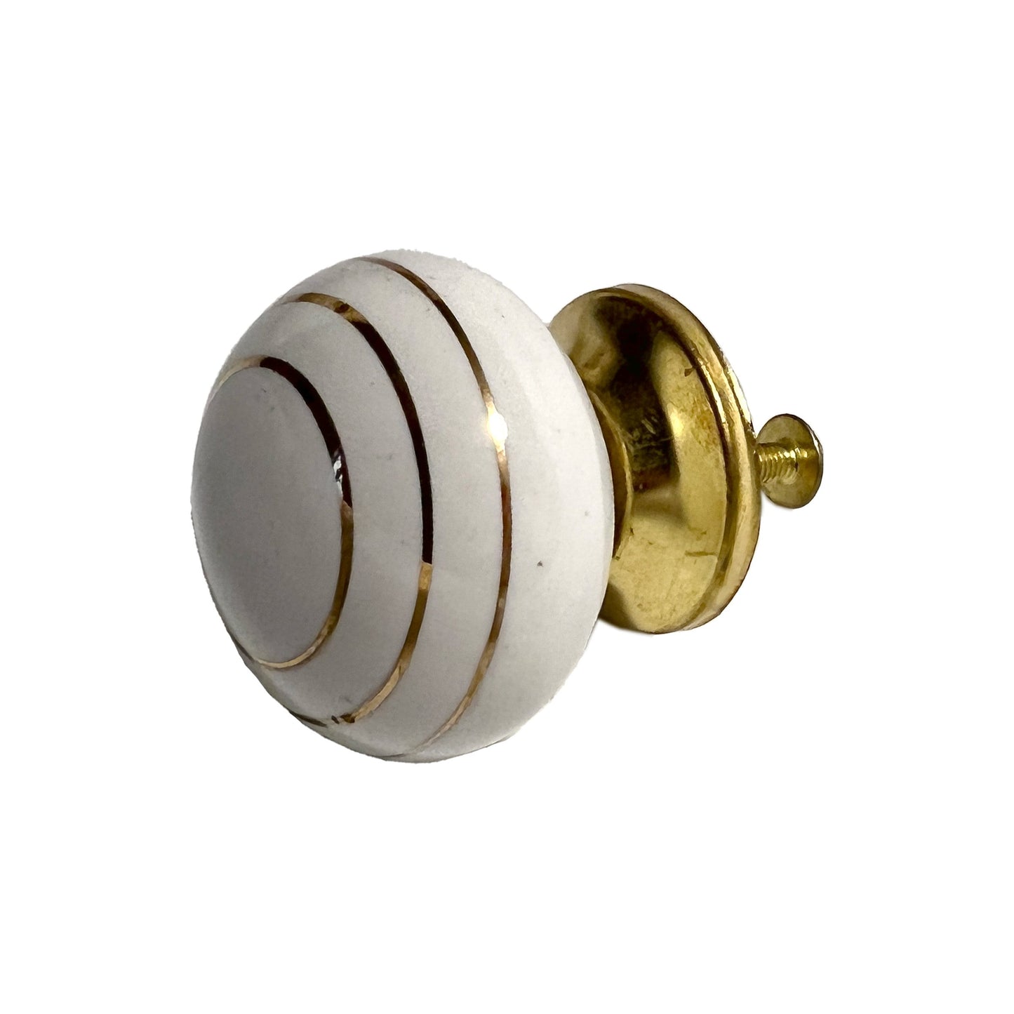 Ceramic Gold Ring Ball  Cabinet Knobs 6 Pack Knobs for Cabinets and Drawers, Closet Door Knobs, Drawer Pulls and Knobs with Mounting Screws