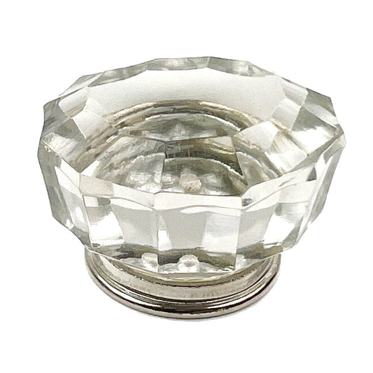 Glass Faceted Cabinet Knobs 6 Pack Knobs for Cabinets and Drawers, Closet Door Knobs, Drawer Pulls and Knobs with Mounting Screws