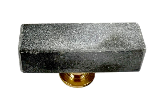 Stone Rectangle Cabinet Knobs 6 Pack Knobs for Cabinets and Drawers, Closet Door Knobs, Drawer Pulls and Knobs with Mounting Screws (Gray)