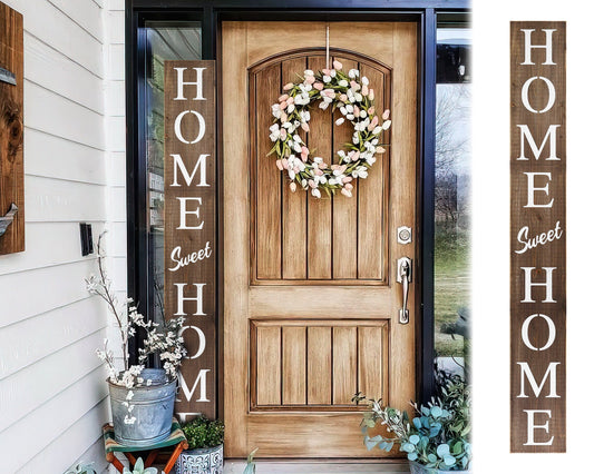 72in Home Sweet Home Sign | Rustic Wood Front Door Decor | Ideal for Farmhouse Porch Decorations